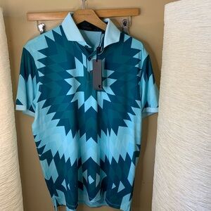 NEW NWT Greyson golf polo men’s size M starburst classic pattern
